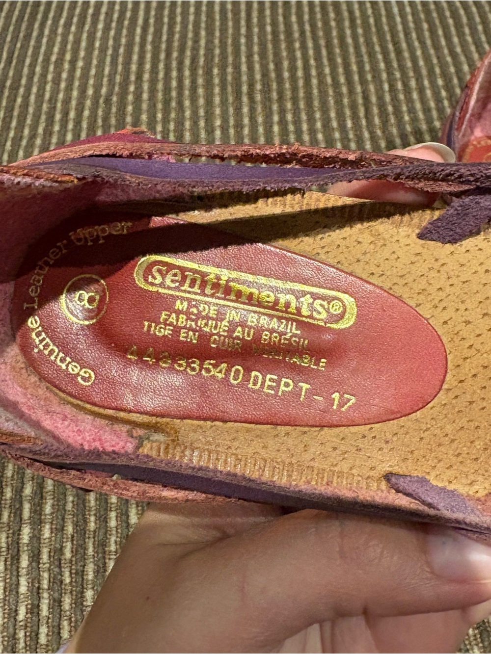 Pink & Purple Woven Leather Huarache Flats - Picture 3 of 10